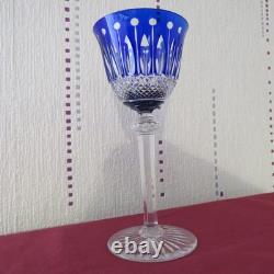 1 verre roemer cristal de saint louis modèle tommy couleur bleu cobalt H 19,7