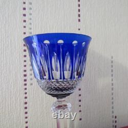 1 verre roemer cristal de saint louis modèle tommy couleur bleu cobalt H 19,7