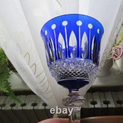 1 verre roemer cristal de saint louis modèle tommy couleur bleu cobalt H 19,7