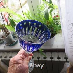 1 verre roemer cristal de saint louis modèle tommy couleur bleu cobalt H 19,7
