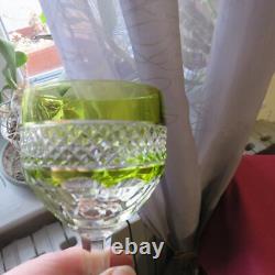 1 verre roemer de couleur chartreux cristal de saint louis modèle trianon H 18