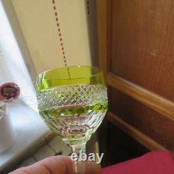 1 verre roemer de couleur chartreux cristal de saint louis modèle trianon H 18