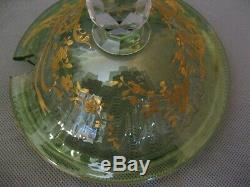 2892 drageoir en cristal de baccarat saint louis décor à l'or fin 19eme