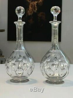 2 Anciennes Carafes Cristal Saint Louis Modele VIC