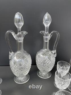 2 Carafe Et 12 Verres À Vin Blanc En Cristal Saint Louis Modèle Gavarni