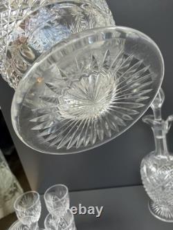 2 Carafe Et 12 Verres À Vin Blanc En Cristal Saint Louis Modèle Gavarni