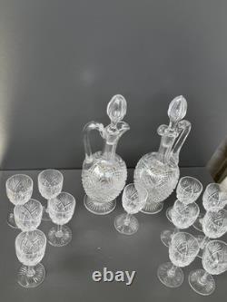 2 Carafe Et 12 Verres À Vin Blanc En Cristal Saint Louis Modèle Gavarni
