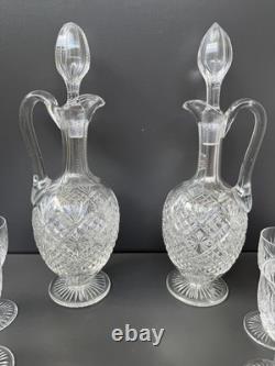 2 Carafe Et 12 Verres À Vin Blanc En Cristal Saint Louis Modèle Gavarni