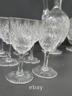 2 Carafe Et 12 Verres À Vin Blanc En Cristal Saint Louis Modèle Gavarni