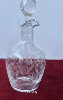 2 Carafes À Liqueur En Cristal Gravé Baccarat St Louis