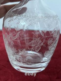 2 Carafes À Liqueur En Cristal Gravé Baccarat St Louis