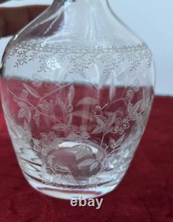 2 Carafes À Liqueur En Cristal Gravé Baccarat St Louis