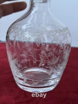 2 Carafes À Liqueur En Cristal Gravé Baccarat St Louis