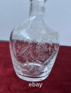 2 Carafes À Liqueur En Cristal Gravé Baccarat St Louis