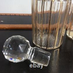 2 Flacons De Toilette Cristal Décor Facetté Doré Baccarat ou Saint Louis XIXème