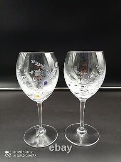 2 Verres à vin ou eau en cristal SAINT LOUIS model BOTTICELLI, millefiori, signé