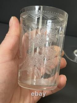 2 Verres en Cristal Gravé Monogramme M Saint Louis Baccarat