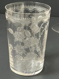 2 Verres en Cristal Gravé Monogramme M Saint Louis Baccarat