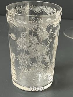 2 Verres en Cristal Gravé Monogramme M Saint Louis Baccarat