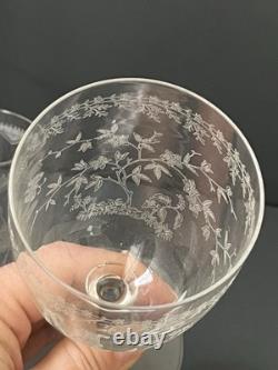 2 Verres en Cristal Gravé Monogramme M Saint Louis Baccarat