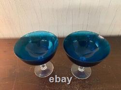 2 coupelles bleue modèle Bubble en cristal de Saint Louis (prix des deux)