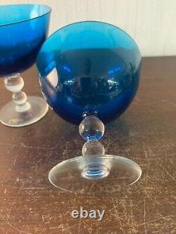 2 coupelles bleue modèle Bubble en cristal de Saint Louis (prix des deux)