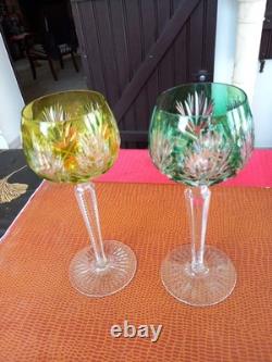 2 verres à eau cristal Saint Louis Roemer Modèle Florence