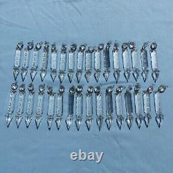 32 BELLES PAMPILLES en CRISTAL BACCARAT St LOUIS BEADS DROPS (lot 4)