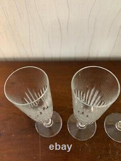 3 flûtes à champagne modèle Liane en cristal de Saint Louis (prix à la pièce)