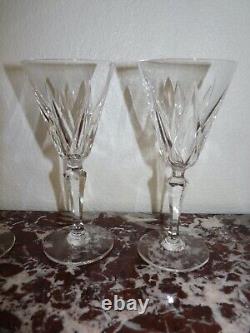 3 rares verres à eau en cristal de Saint Louis modèle Ardèche H 18 cm signés