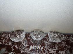 3 rares verres à eau en cristal de Saint Louis modèle Ardèche H 18 cm signés