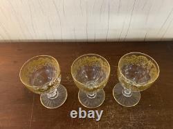 3 verres à vin rouge modèle Trianon OR cristal de Saint Louis (prix à la pièce)