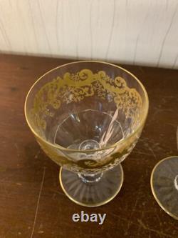 3 verres à vin rouge modèle Trianon OR cristal de Saint Louis (prix à la pièce)