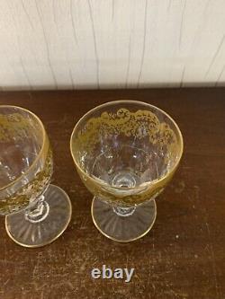 3 verres à vin rouge modèle Trianon OR cristal de Saint Louis (prix à la pièce)