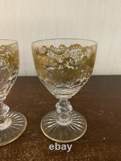 3 verres à vin rouge modèle Trianon OR cristal de Saint Louis (prix à la pièce)