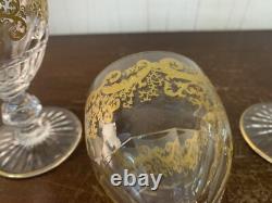 3 verres à vin rouge modèle Trianon OR cristal de Saint Louis (prix à la pièce)