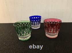 3 verres à whisky modèle Tommy couleur en cristal Saint Louis (prix à la pièce)