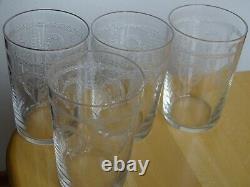 4 ANCIENS VERRES A VIN BLANC GOBELET CRISTAL SAINT LOUIS MODELE NOEL ht 8 cm