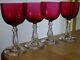 4 Anciens Verres A Vin Cristal Baccarat St Louis Doubler Colorer Rouge 12,5 Cm