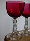 4 Anciens Verres A Vin Cristal Baccarat St Louis Doubler Colorer Rouge 12,5 Cm