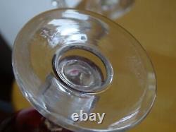 4 ANCIENS VERRES A VIN CRISTAL BACCARAT ST LOUIS DOUBLER COLORER ROUGE 12,5 cm