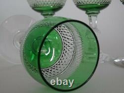 4 Anciens Verres A Aperitif Porto En Cristal De St Louis Colore Vert
