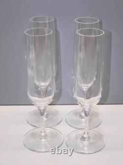 -4 FLUTES CHAMPAGNE ESTAMPILLE CRISTAL ST LOUIS Mod. AURORE UNIS TABLE FETES D