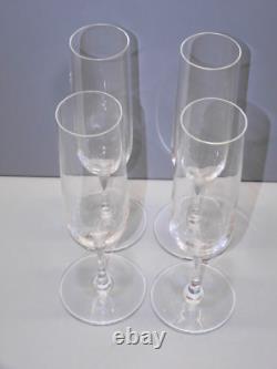 -4 FLUTES CHAMPAGNE ESTAMPILLE CRISTAL ST LOUIS Mod. AURORE UNIS TABLE FETES D