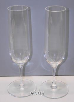 -4 FLUTES CHAMPAGNE ESTAMPILLE CRISTAL ST LOUIS Mod. AURORE UNIS TABLE FETES D