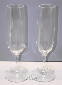 -4 FLUTES CHAMPAGNE ESTAMPILLE CRISTAL ST LOUIS Mod. AURORE UNIS TABLE FETES D