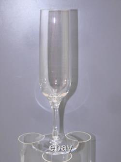 -4 FLUTES CHAMPAGNE ESTAMPILLE CRISTAL ST LOUIS Mod. AURORE UNIS TABLE FETES D