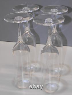 -4 FLUTES CHAMPAGNE ESTAMPILLE CRISTAL ST LOUIS Mod. AURORE UNIS TABLE FETES D