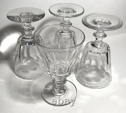 4 GRANDS VERRES A EAU CRISTAL soufflé XIXe SAINT LOUIS BACCARAT CATON H 14