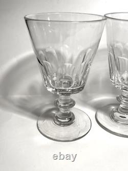 4 GRANDS VERRES A EAU CRISTAL soufflé XIXe SAINT LOUIS BACCARAT CATON H 14